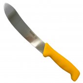 Nóż do skórowania Polkars nr 7, dł. 17,5 cm wygięty żółty